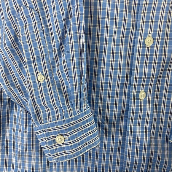 LL Bean Plaid Button-Down Shirt Men Traditional Fit Blue 262253 15-32 Custom - Picture 4 of 8